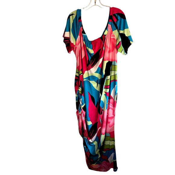 Ashley Stewart 26 W 28W Multicolor Women's Maxi BOHO Sun Dress Plus Size 4X 4XL - Picture 3 of 7